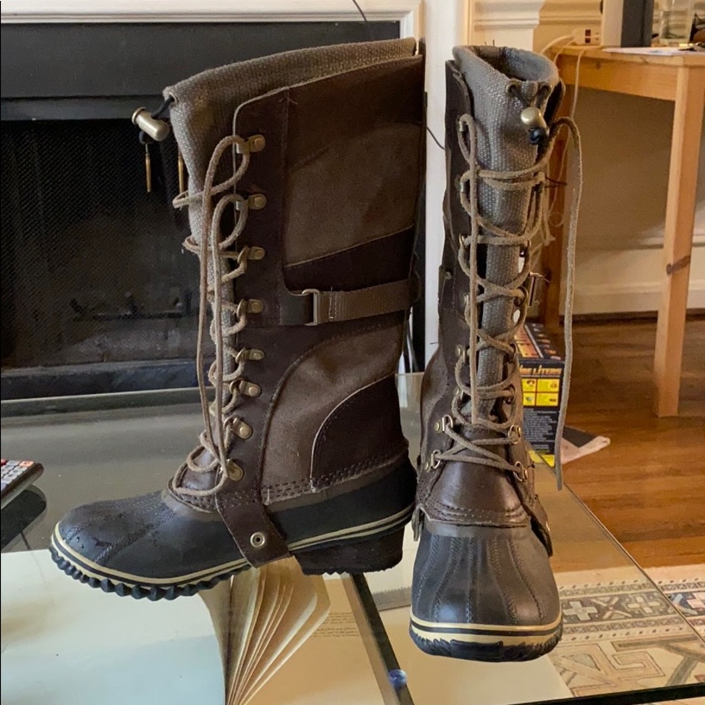 Sorel Lace Up Knee High Snow Boots